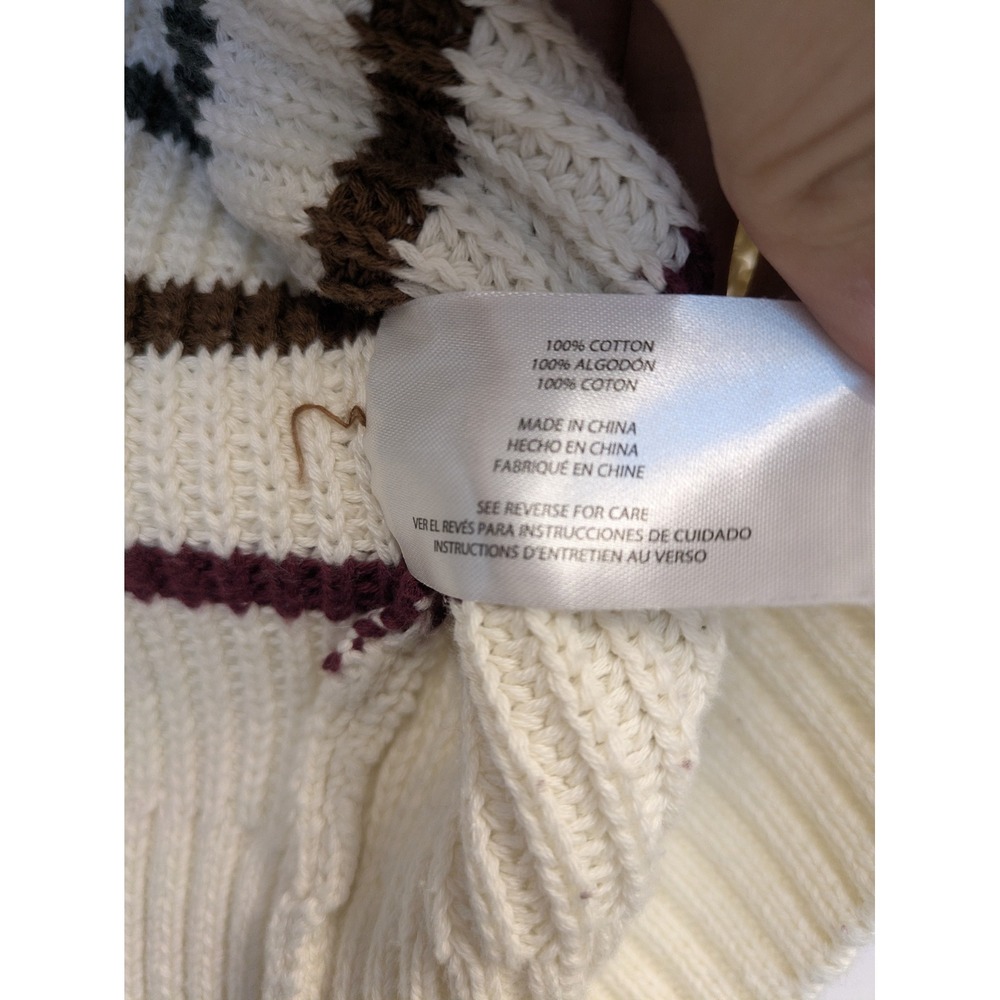 GAP Womens Small Cream Striped 100% Cotton Knit Crewneck‎ Sweater - Picture 8 of 10
